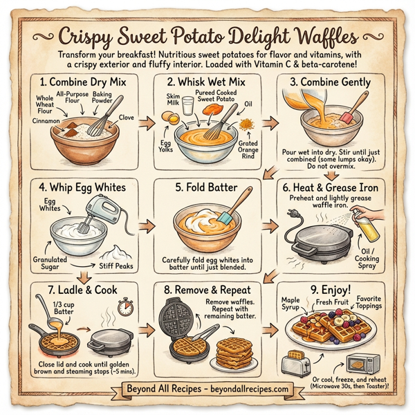 Crispy Sweet Potato Delight Waffles instructions