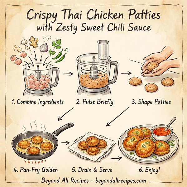 Crispy Thai Chicken Patties with Zesty Sweet Chili Sauce instructions
