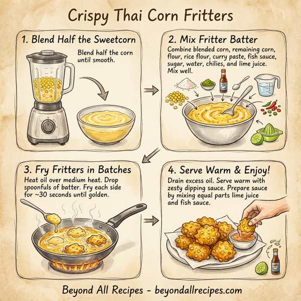 Crispy Thai Corn Fritters with Zesty Dipping Sauce instructions
