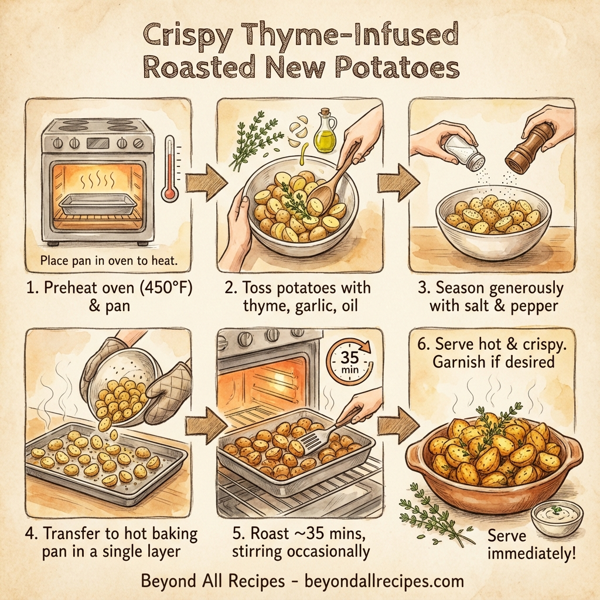 Crispy Thyme-Infused Roasted New Potatoes instructions