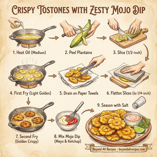 Crispy Tostones with Zesty Mojo Dip instructions