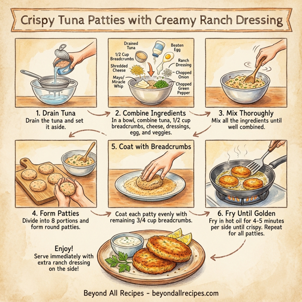 Crispy Tuna Patties with Creamy Ranch Dressing instructions