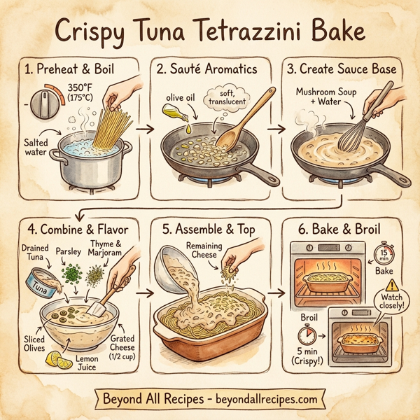 Crispy Tuna Tetrazzini Bake instructions