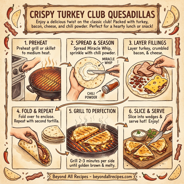 Crispy Turkey Club Quesadillas instructions