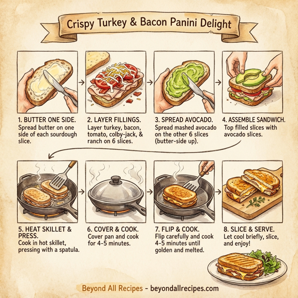 Crispy Turkey & Bacon Panini Delight instructions