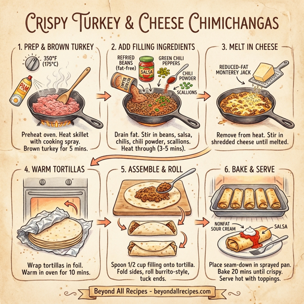 Crispy Turkey & Cheese Chimichangas instructions