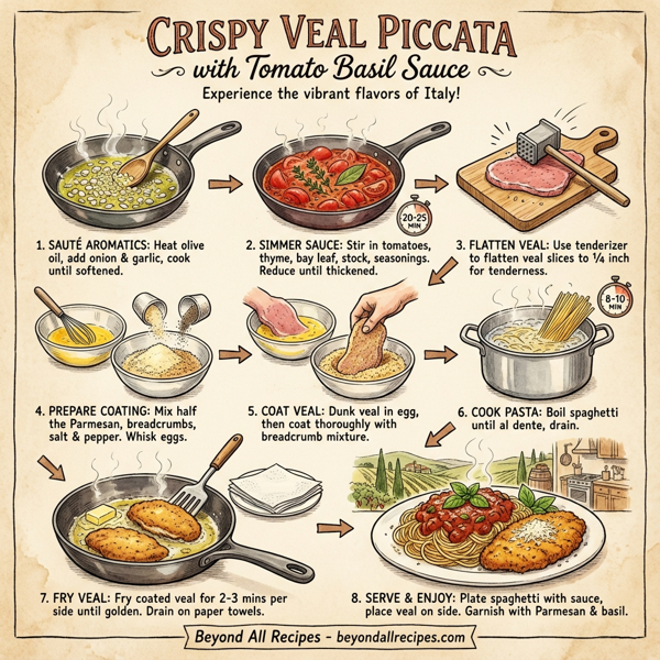 Crispy Veal Piccata with Tomato Basil Sauce instructions