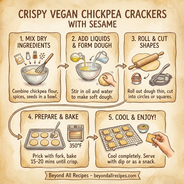 Crispy Vegan Chickpea Crackers with Sesame instructions