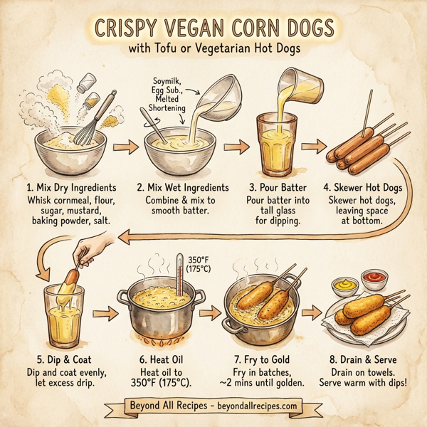 Crispy Vegan Corn Dogs with Tofu or Vegetarian Hot Dogs instructions