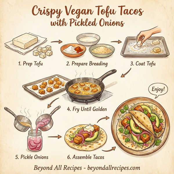 Crispy Vegan Tofu Tacos with Pickled Onions instructions
