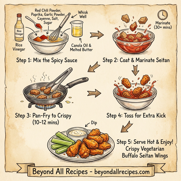 Crispy Vegetarian Buffalo Seitan Wings instructions