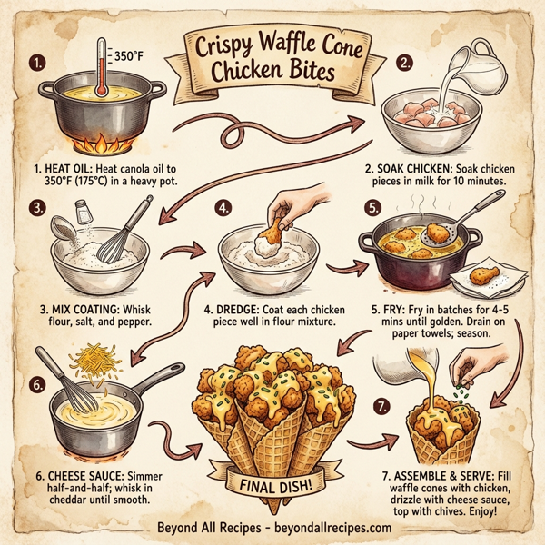 Crispy Waffle Cone Chicken Bites instructions