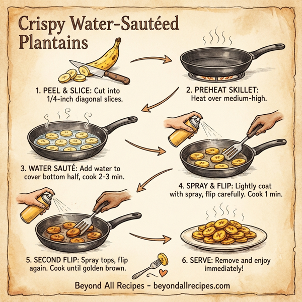 Crispy Water-Sautéed Plantains instructions