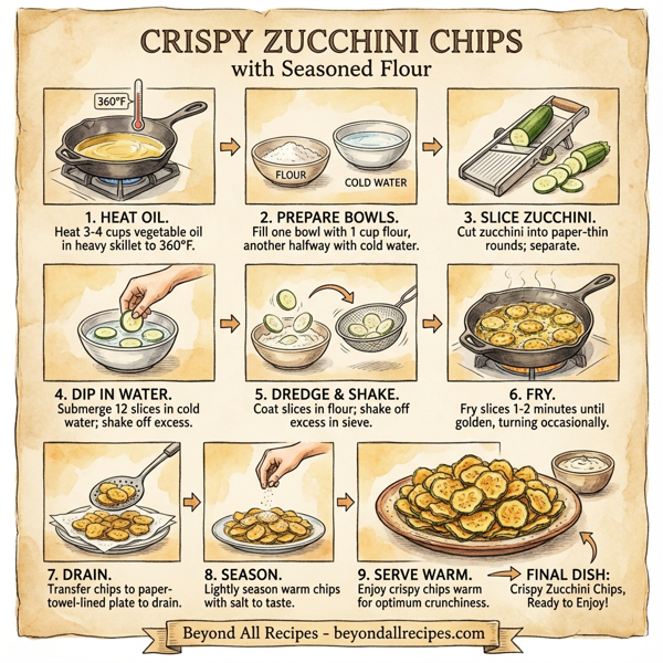 Crispy Zucchini Chips with Seasoned Flour instructions
