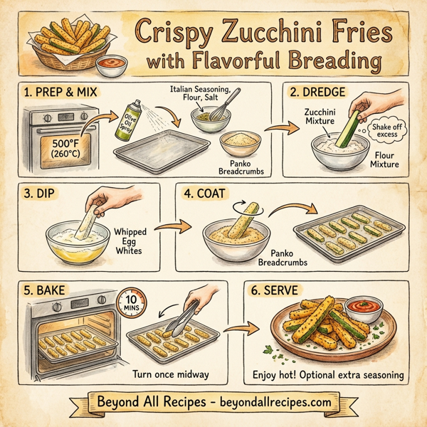 Crispy Zucchini Fries with Flavorful Breading instructions