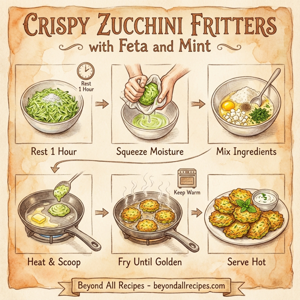 Crispy Zucchini Fritters with Feta and Mint instructions