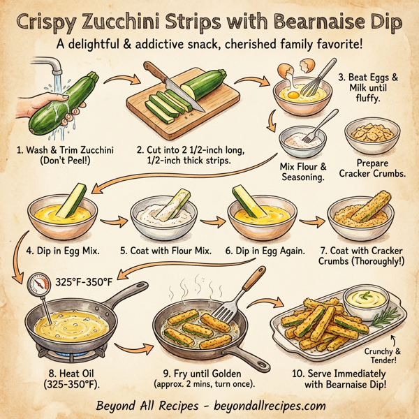 Crispy Zucchini Strips with Bearnaise Dip instructions