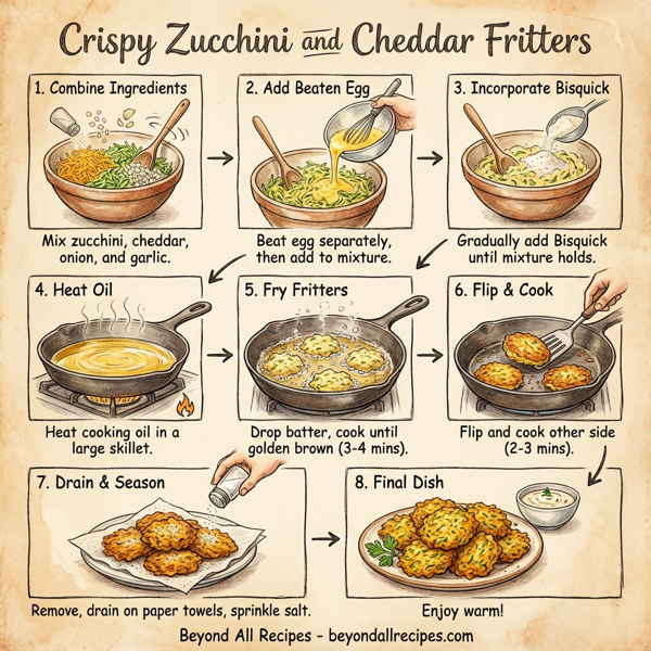 Crispy Zucchini and Cheddar Fritters instructions