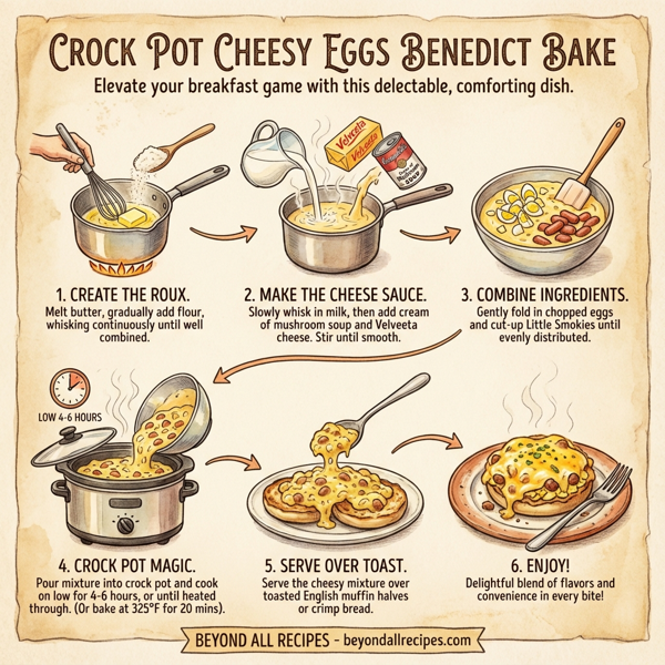 Crock Pot Cheesy Eggs Benedict Bake instructions