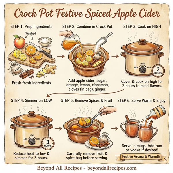 Crock Pot Festive Spiced Apple Cider instructions