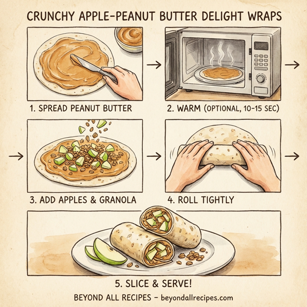 Crunchy Apple-Peanut Butter Delight Wraps instructions