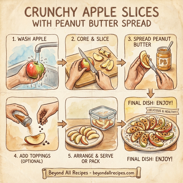 Crunchy Apple Slices with Peanut Butter Spread instructions