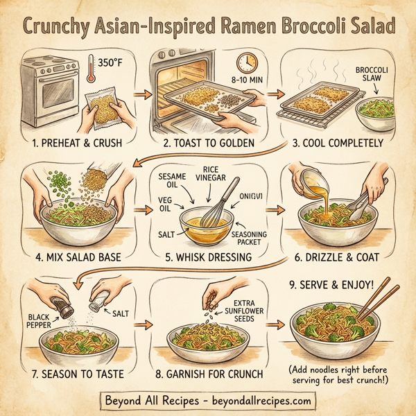 Crunchy Asian-Inspired Ramen Broccoli Salad instructions