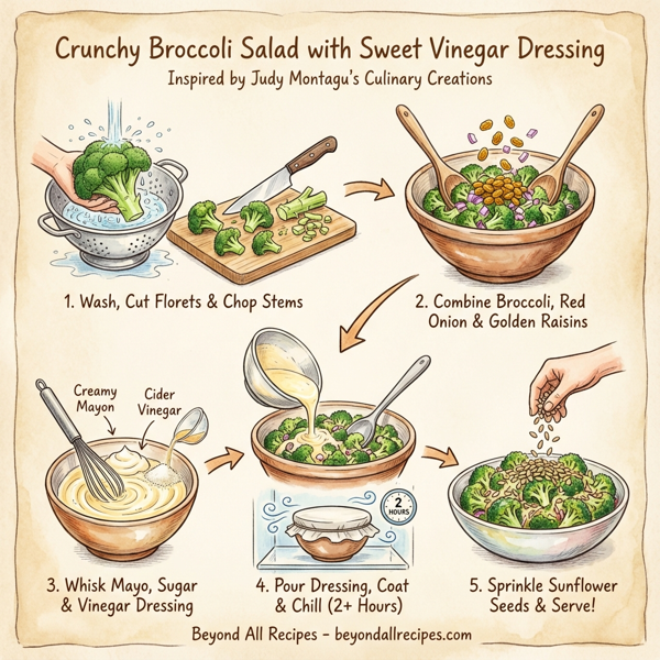 Crunchy Broccoli Salad with Sweet Vinegar Dressing instructions