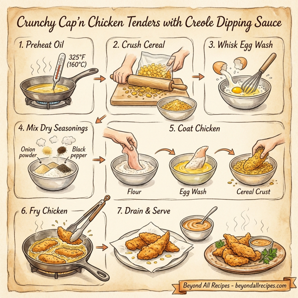 Crunchy Cap'n Chicken Tenders with Creole Dipping Sauce instructions
