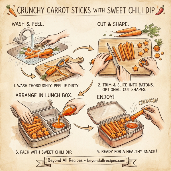 Crunchy Carrot Sticks with Sweet Chili Dip instructions