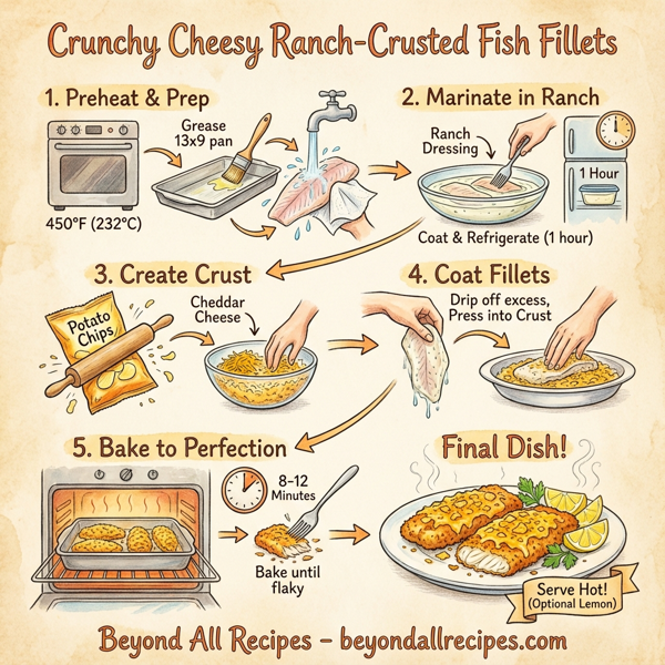 Crunchy Cheesy Ranch-Crusted Fish Fillets instructions