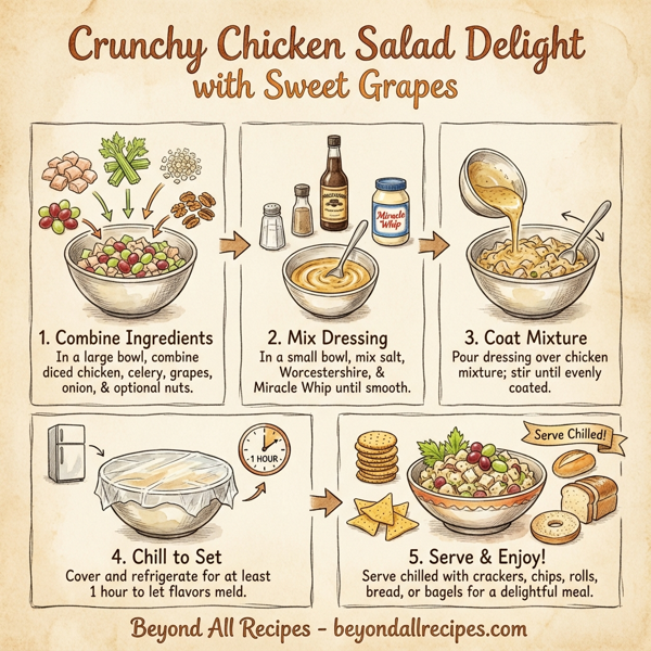 Crunchy Chicken Salad Delight with Sweet Grapes instructions