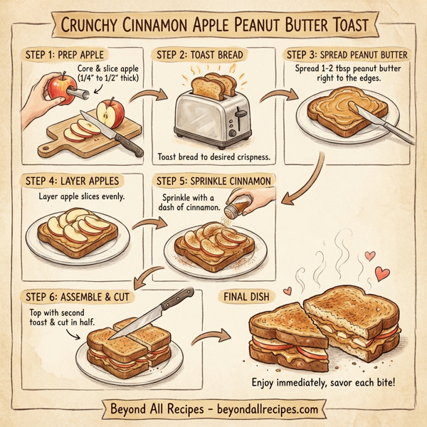 Crunchy Cinnamon Apple Peanut Butter Toast instructions