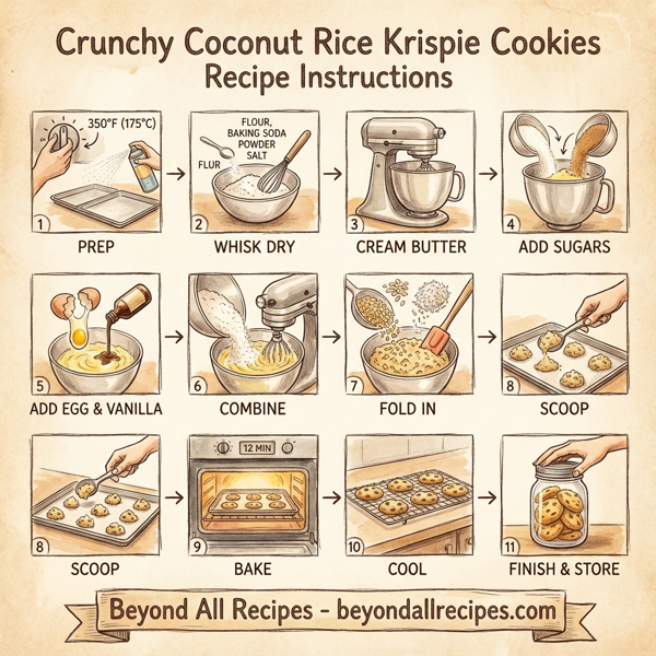 Crunchy Coconut Rice Krispie Cookies instructions