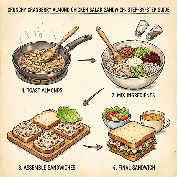 Crunchy Cranberry Almond Chicken Salad Sandwich instructions