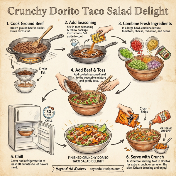 Crunchy Dorito Taco Salad Delight instructions