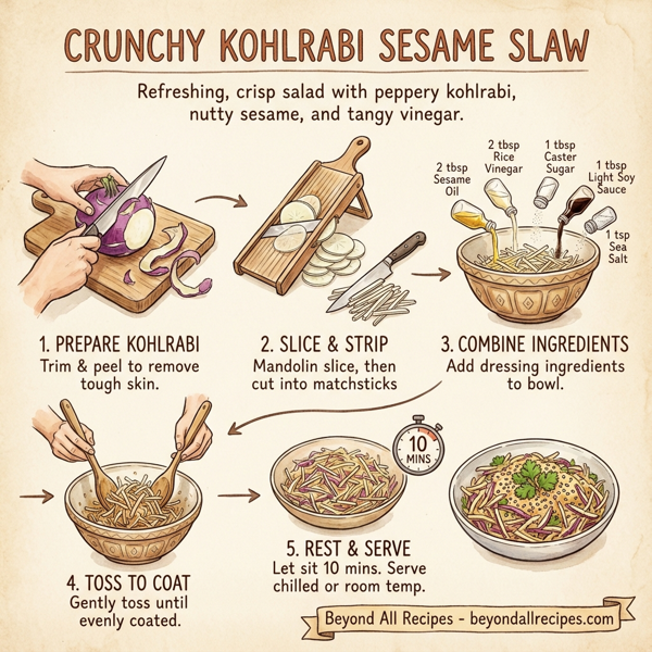 Crunchy Kohlrabi Sesame Slaw instructions