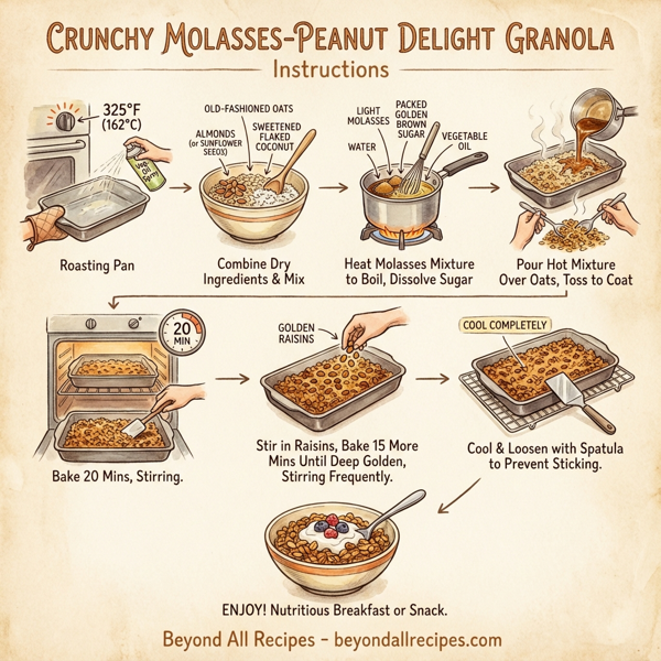 Crunchy Molasses-Peanut Delight Granola instructions
