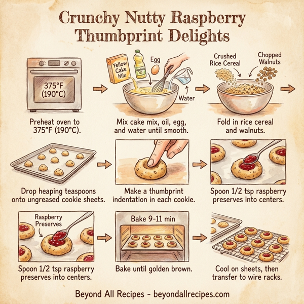 Crunchy Nutty Raspberry Thumbprint Delights instructions