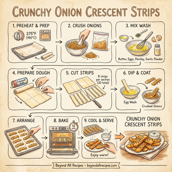 Crunchy Onion Crescent Strips instructions