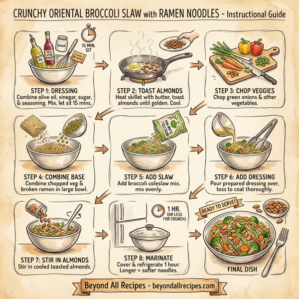 Crunchy Oriental Broccoli Slaw with Ramen Noodles instructions