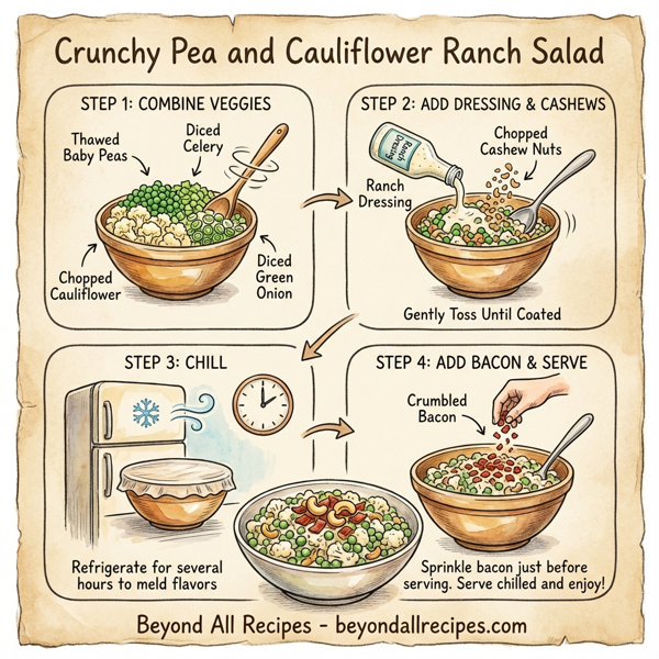 Crunchy Pea and Cauliflower Ranch Salad instructions