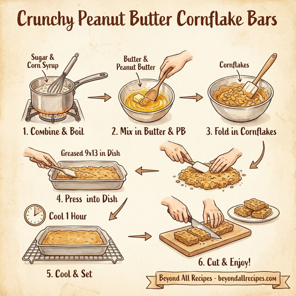 Crunchy Peanut Butter Cornflake Bars instructions