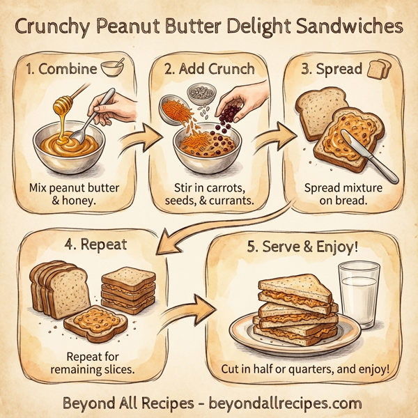 Crunchy Peanut Butter Delight Sandwiches instructions
