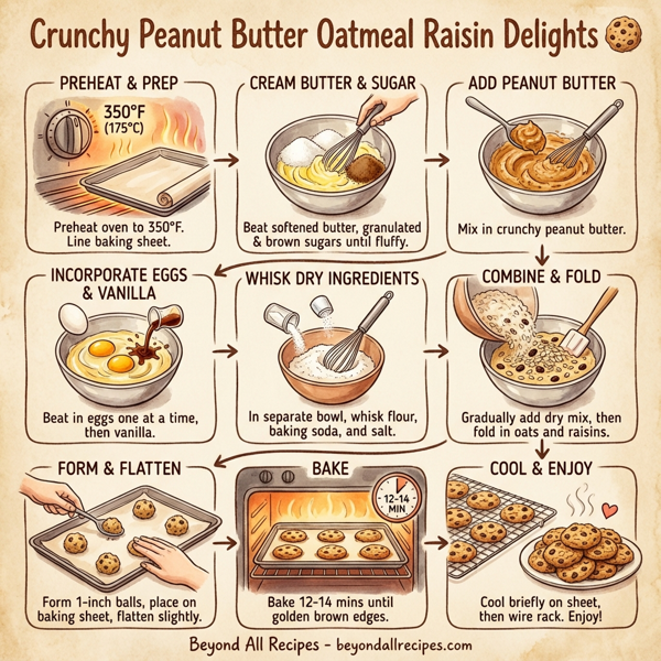 Crunchy Peanut Butter Oatmeal Raisin Delights instructions