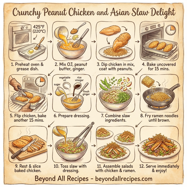 Crunchy Peanut Chicken and Asian Slaw Delight instructions