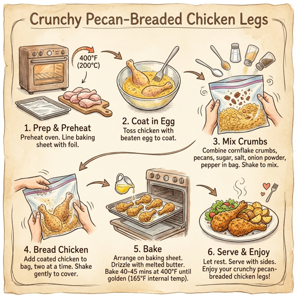 Crunchy Pecan-Breaded Chicken Legs instructions
