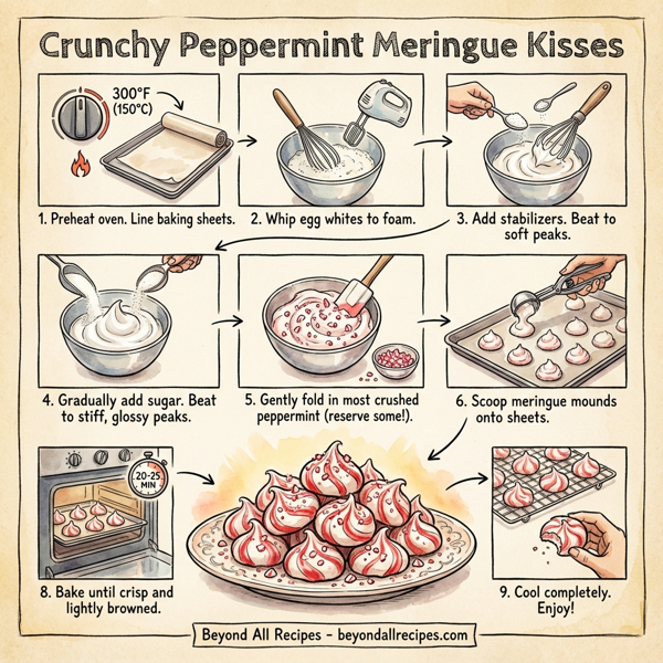Crunchy Peppermint Meringue Kisses instructions