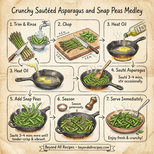 Crunchy Sautéed Asparagus and Snap Peas Medley instructions
