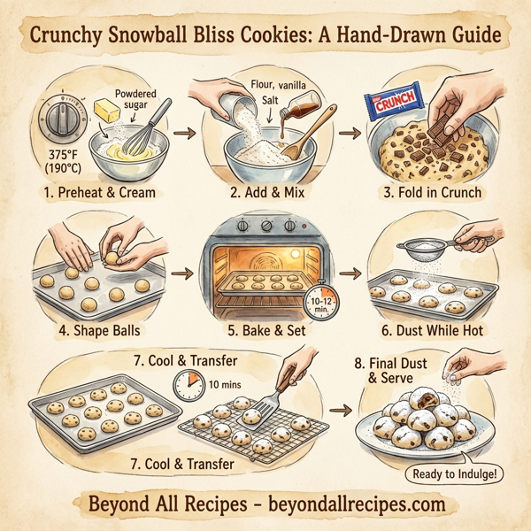 Crunchy Snowball Bliss Cookies instructions